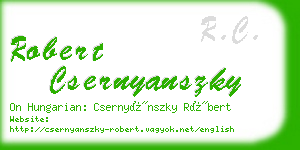 robert csernyanszky business card